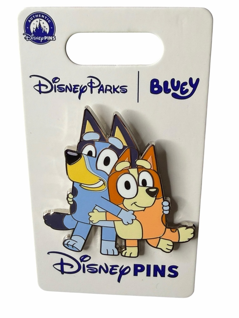 Disney Parks Bluey & Bingo Hugging Pin 2026 Open Edition New on Card